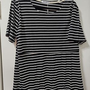 NWT Black and White Striped Maternity Top